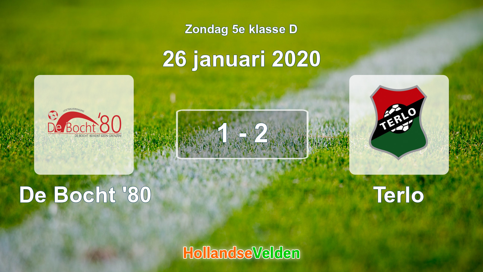 Gespeelde wedstrijd: De Bocht '80 - Terlo 1 - 2 (26 januari 2020)