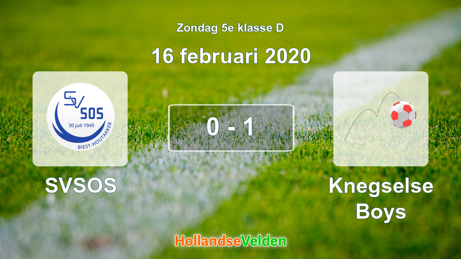 Gespeelde wedstrijd: SVSOS - Knegselse Boys 0 - 1 (16 februari 2020)