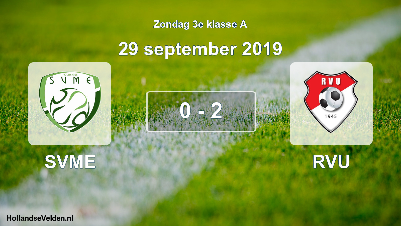 Gespeelde wedstrijd: SVME - RVU 0 - 2 (29 september 2019)