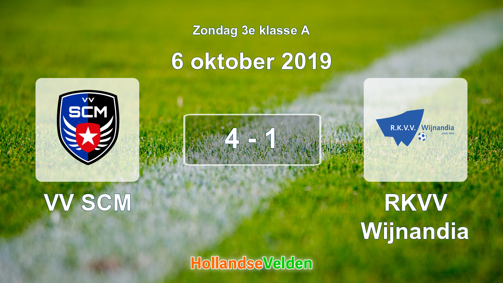 Gespeelde wedstrijd: VV SCM - RKVV Wijnandia 4 - 1 (6 oktober 2019)