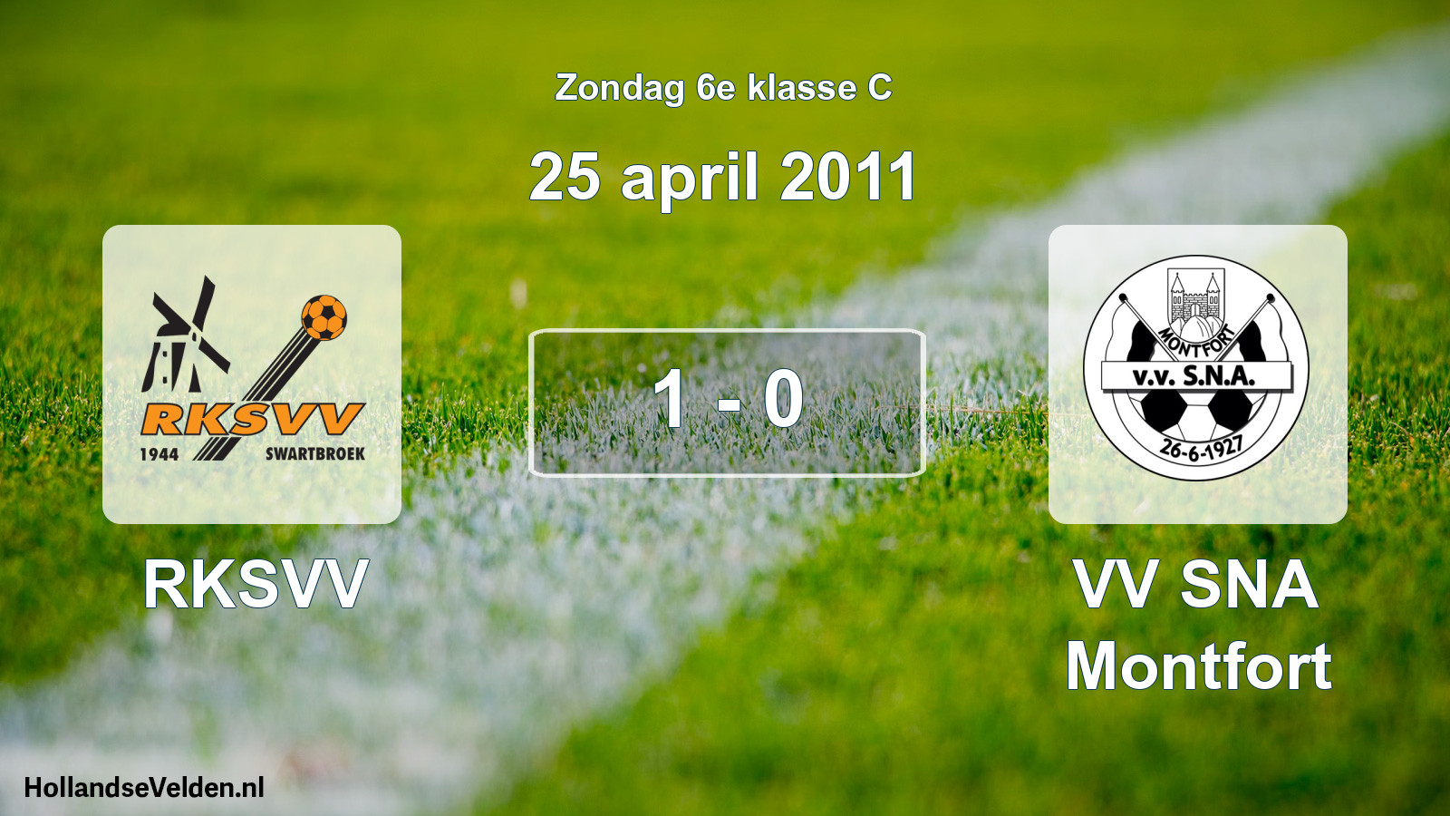 Gespeelde wedstrijd: RKSVV - VV SNA Montfort 1 - 0 (25 april 2011)