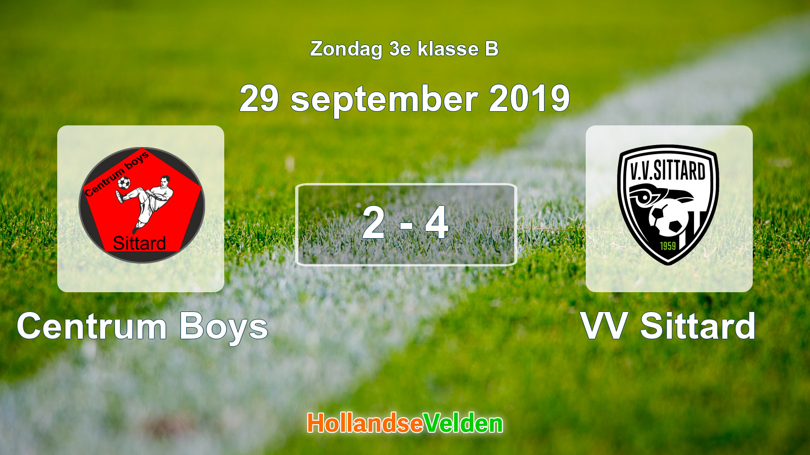 Gespeelde wedstrijd: Centrum Boys - VV Sittard 2 - 4 (29 september 2019)