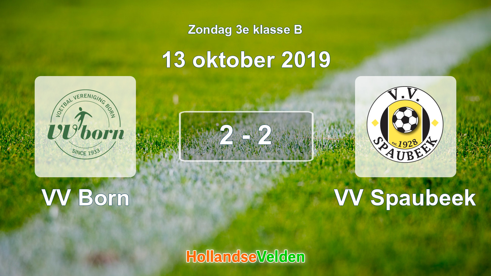 Gespeelde wedstrijd: VV Born - VV Spaubeek 2 - 2 (13 oktober 2019)