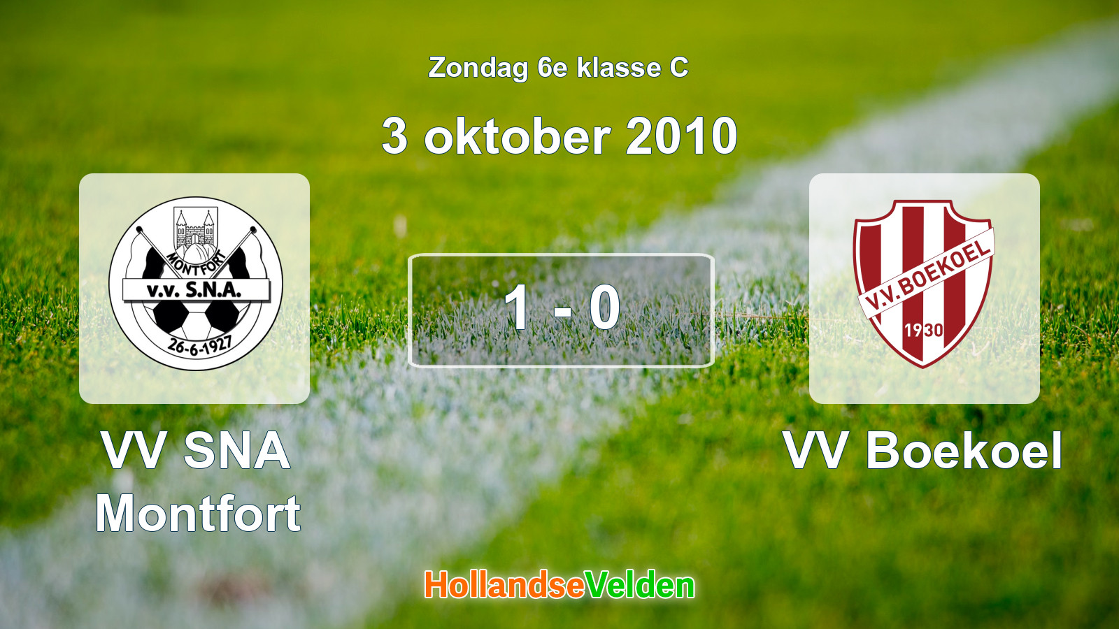 Gespeelde wedstrijd: VV SNA Montfort - VV Boekoel 1 - 0 (3 oktober 2010)