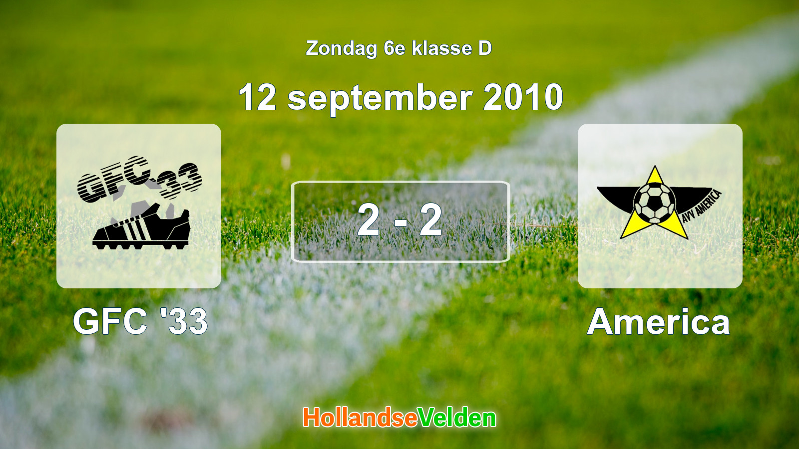 Gespeelde wedstrijd: GFC '33 - America 2 - 2 (12 september 2010)