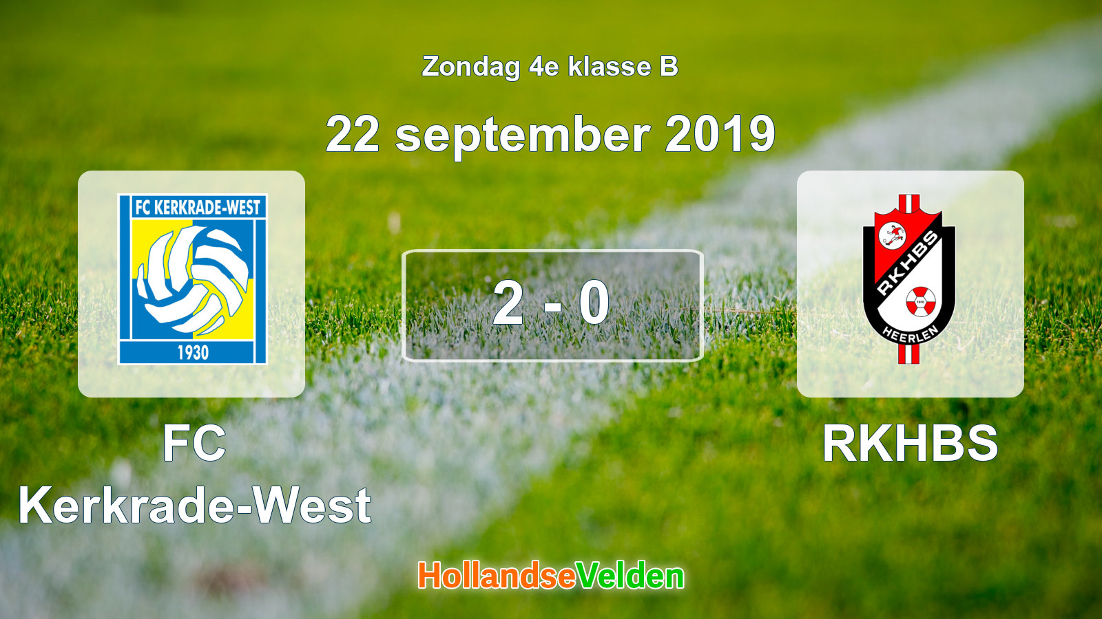 Gespeelde wedstrijd: FC Kerkrade-West - RKHBS 2 - 0 (22 september 2019)
