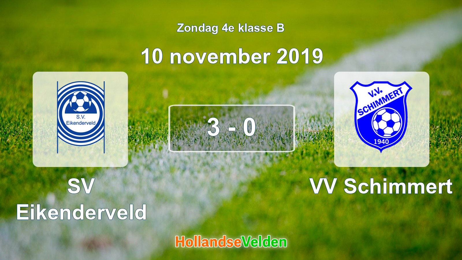 Gespeelde wedstrijd: SV Eikenderveld - VV Schimmert 3 - 0 (10 november 2019)