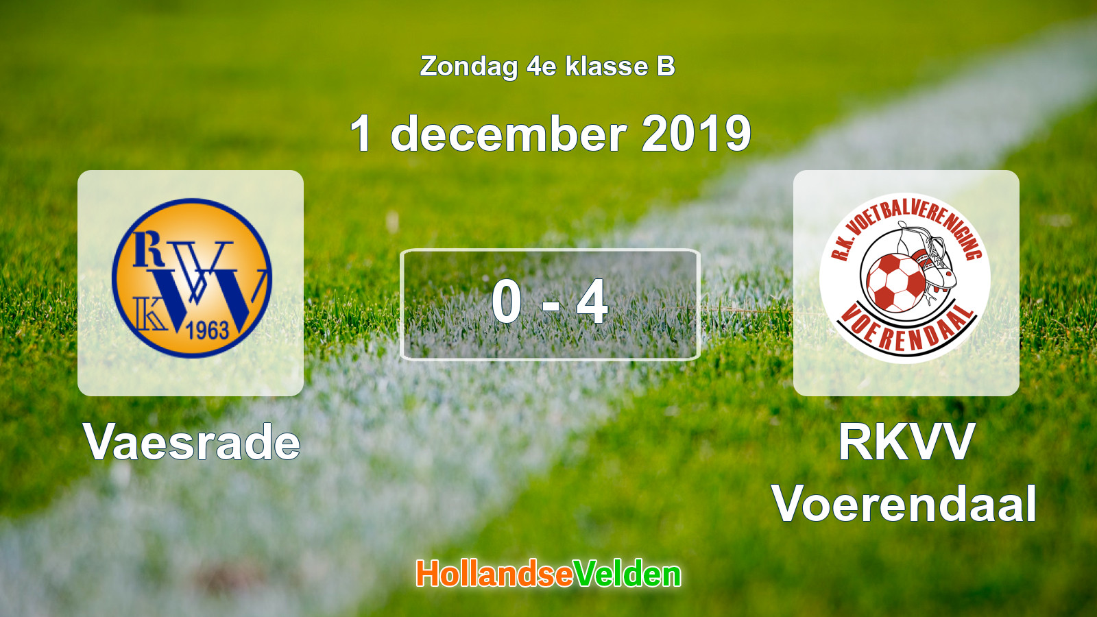 Gespeelde wedstrijd: Vaesrade - RKVV Voerendaal 0 - 4 (1 december 2019)