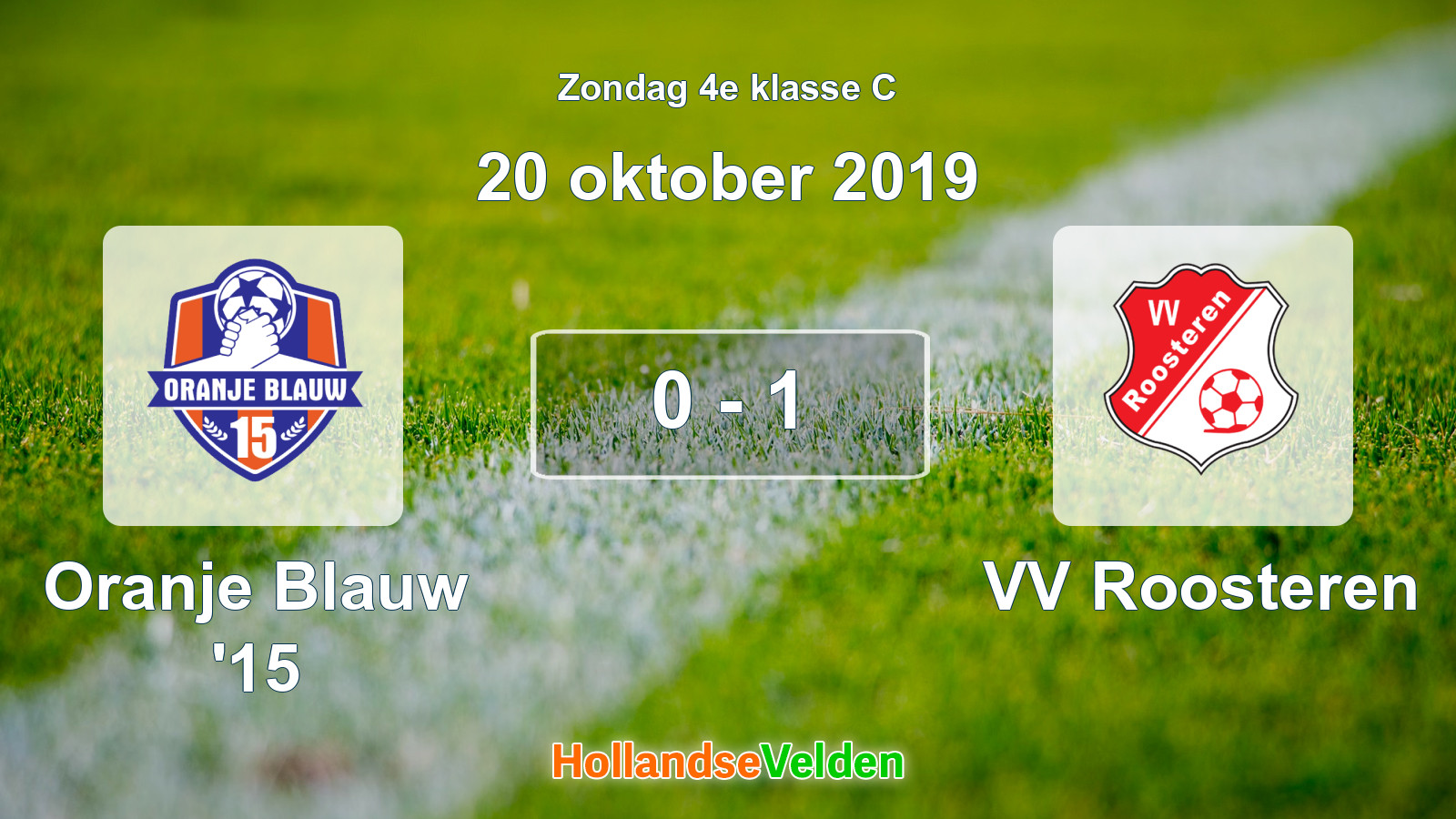 Gespeelde wedstrijd: Oranje Blauw '15 - VV Roosteren 0 - 1 (20 oktober 2019)