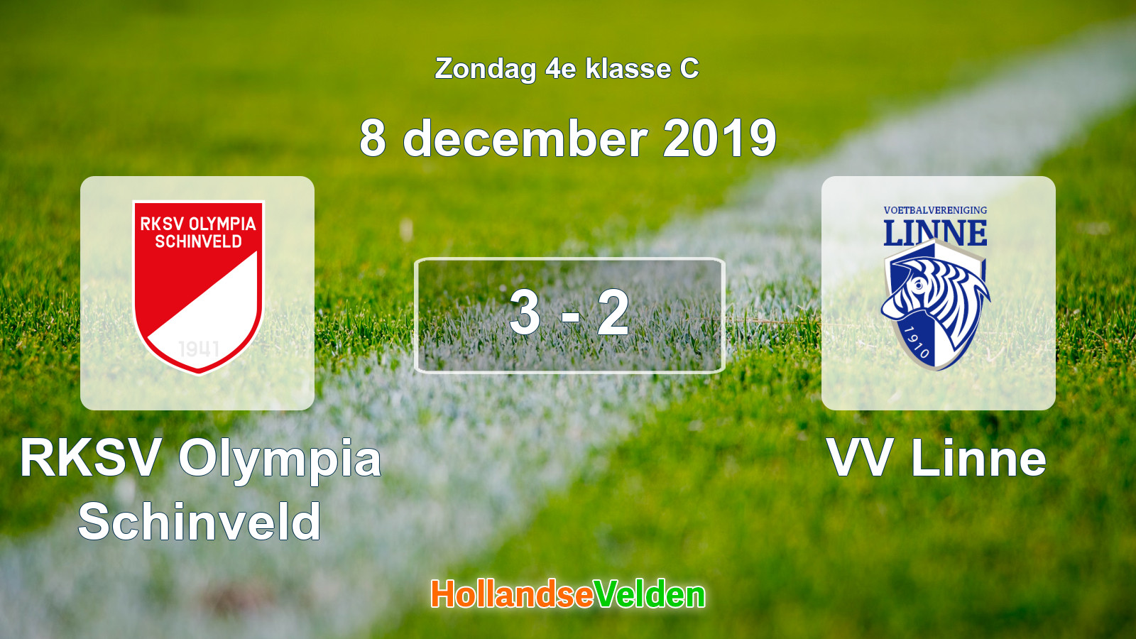 Gespeelde wedstrijd: RKSV Olympia Schinveld - VV Linne 3 - 2 (8 december 2019)