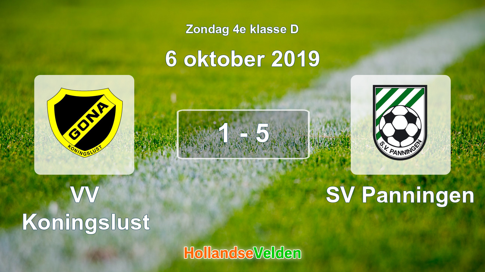 Gespeelde wedstrijd: VV Koningslust - SV Panningen 1 - 5 (6 oktober 2019)