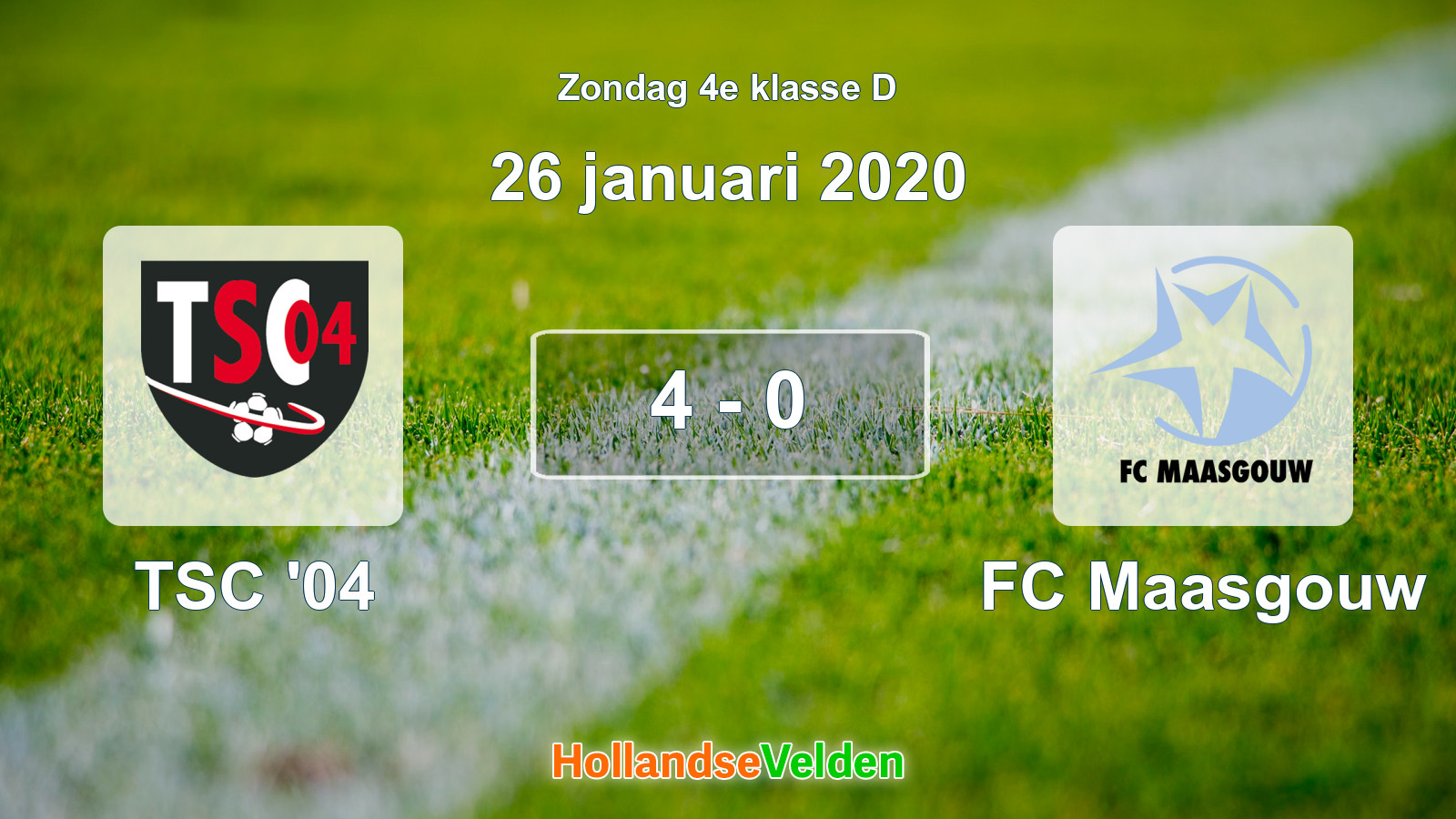 Gespeelde wedstrijd: TSC '04 - FC Maasgouw 4 - 0 (26 januari 2020)