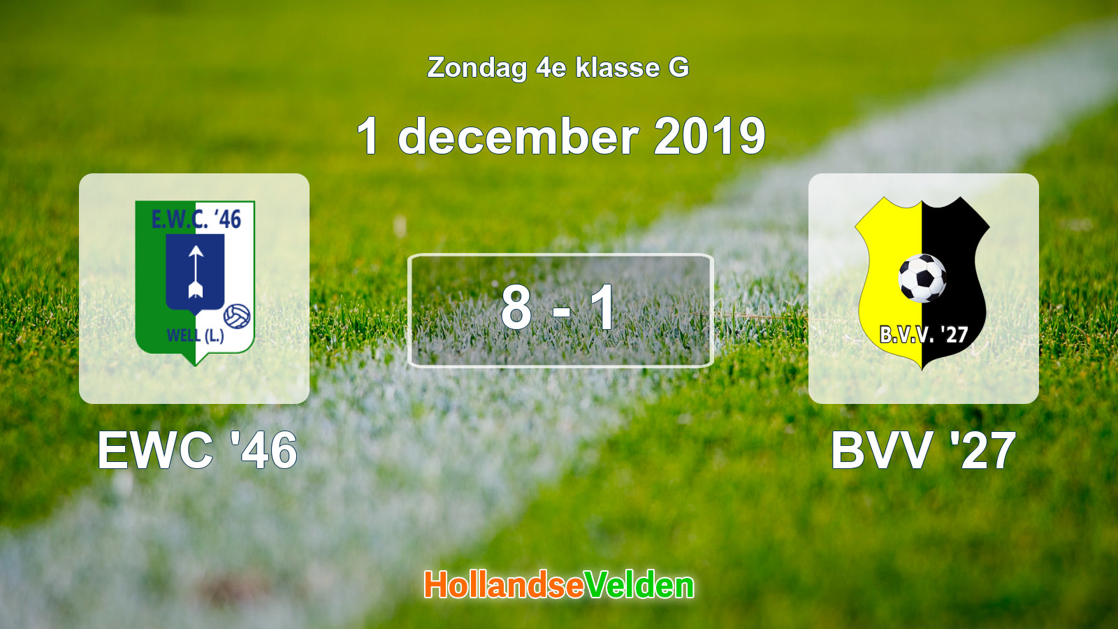 Gespeelde wedstrijd: EWC '46 - BVV '27 8 - 1 (1 december 2019)