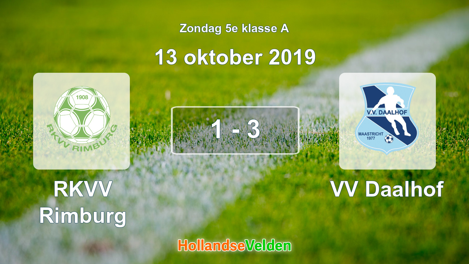 Gespeelde wedstrijd: RKVV Rimburg - VV Daalhof 1 - 3 (13 oktober 2019)