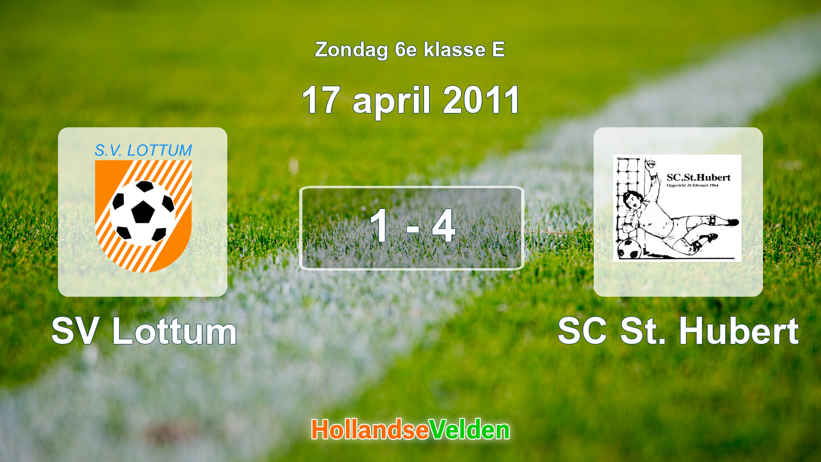 Gespeelde wedstrijd: SV Lottum - SC St. Hubert 1 - 4 (17 april 2011)