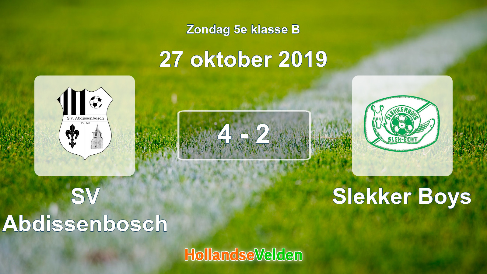 Gespeelde wedstrijd: SV Abdissenbosch - Slekker Boys 4 - 2 (27 oktober 2019)