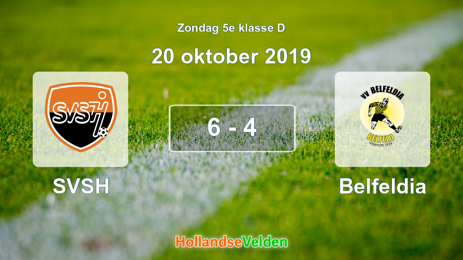 Gespeelde wedstrijd: SVSH - Belfeldia 6 - 4 (20 oktober 2019)