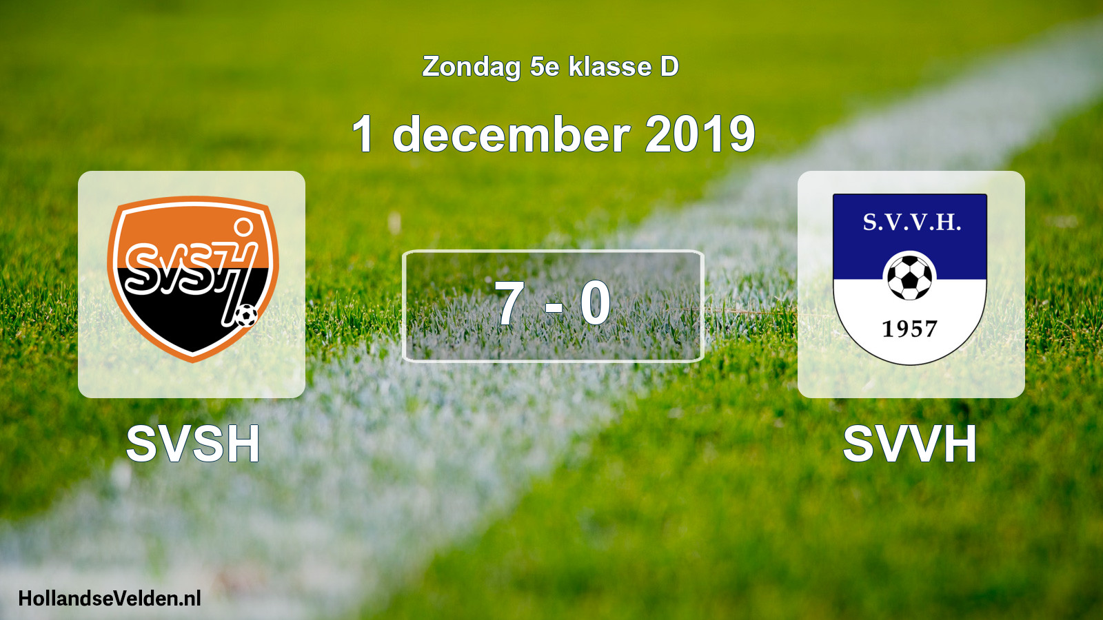 Gespeelde wedstrijd: SVSH - SVVH 7 - 0 (1 december 2019)