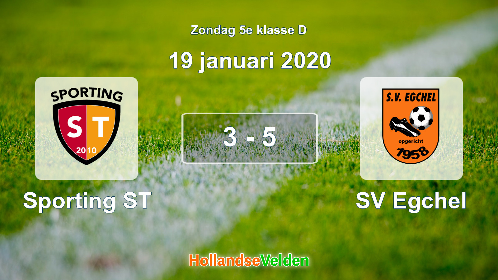 Gespeelde wedstrijd: Sporting ST - SV Egchel 3 - 5 (19 januari 2020)