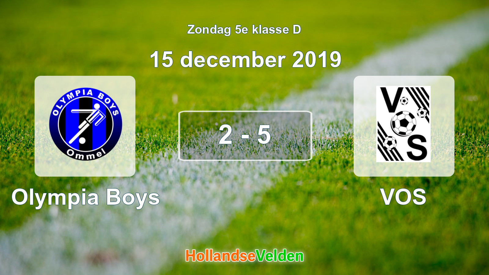 Gespeelde wedstrijd: Olympia Boys - VOS 2 - 5 (15 december 2019)