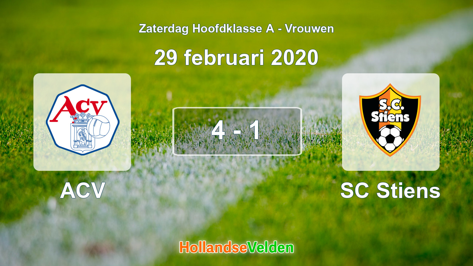 Gespeelde wedstrijd: ACV - SC Stiens 4 - 1 (29 februari 2020)
