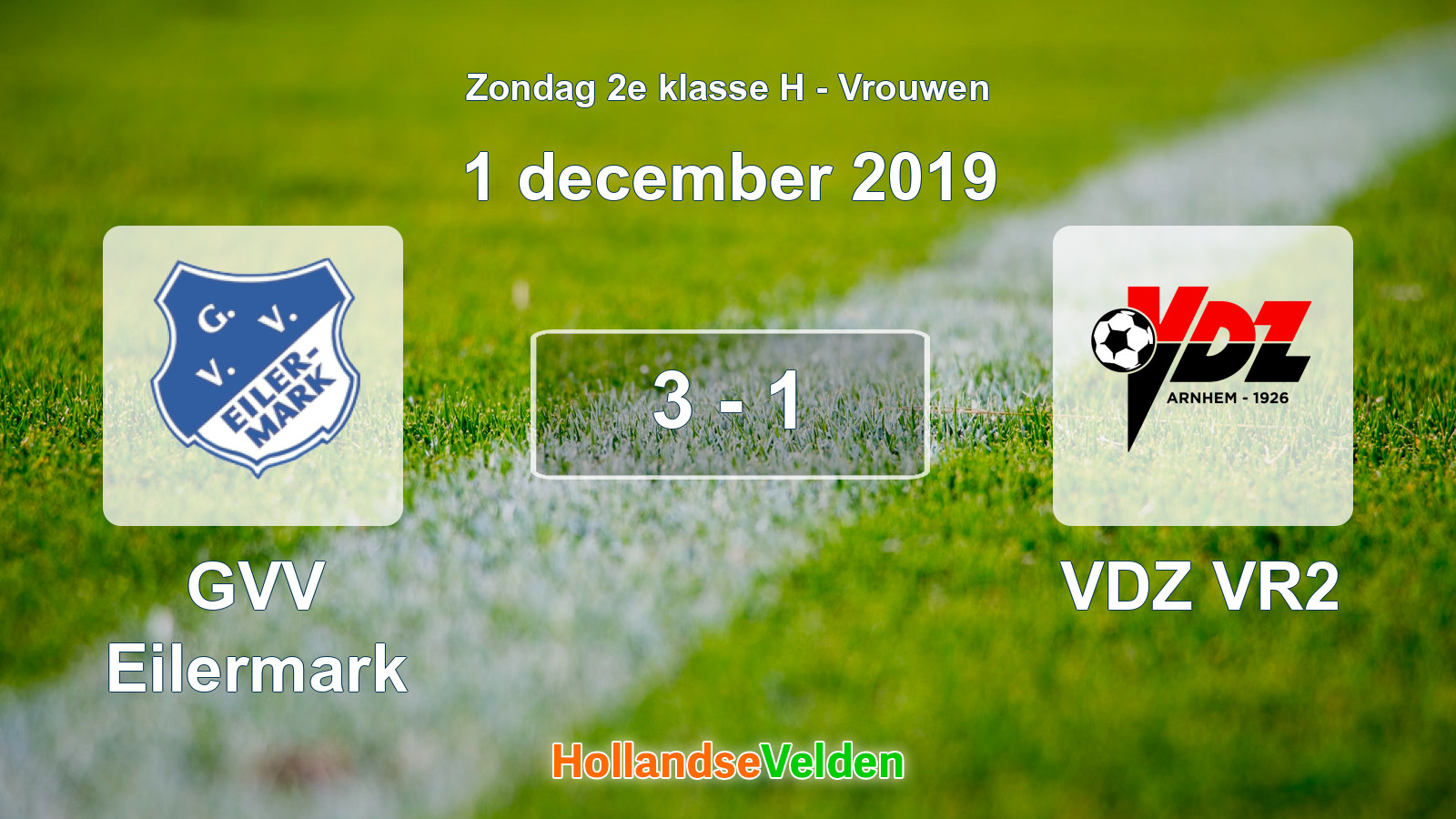 Gespeelde wedstrijd: GVV Eilermark - VDZ VR2 3 - 1 (1 december 2019)