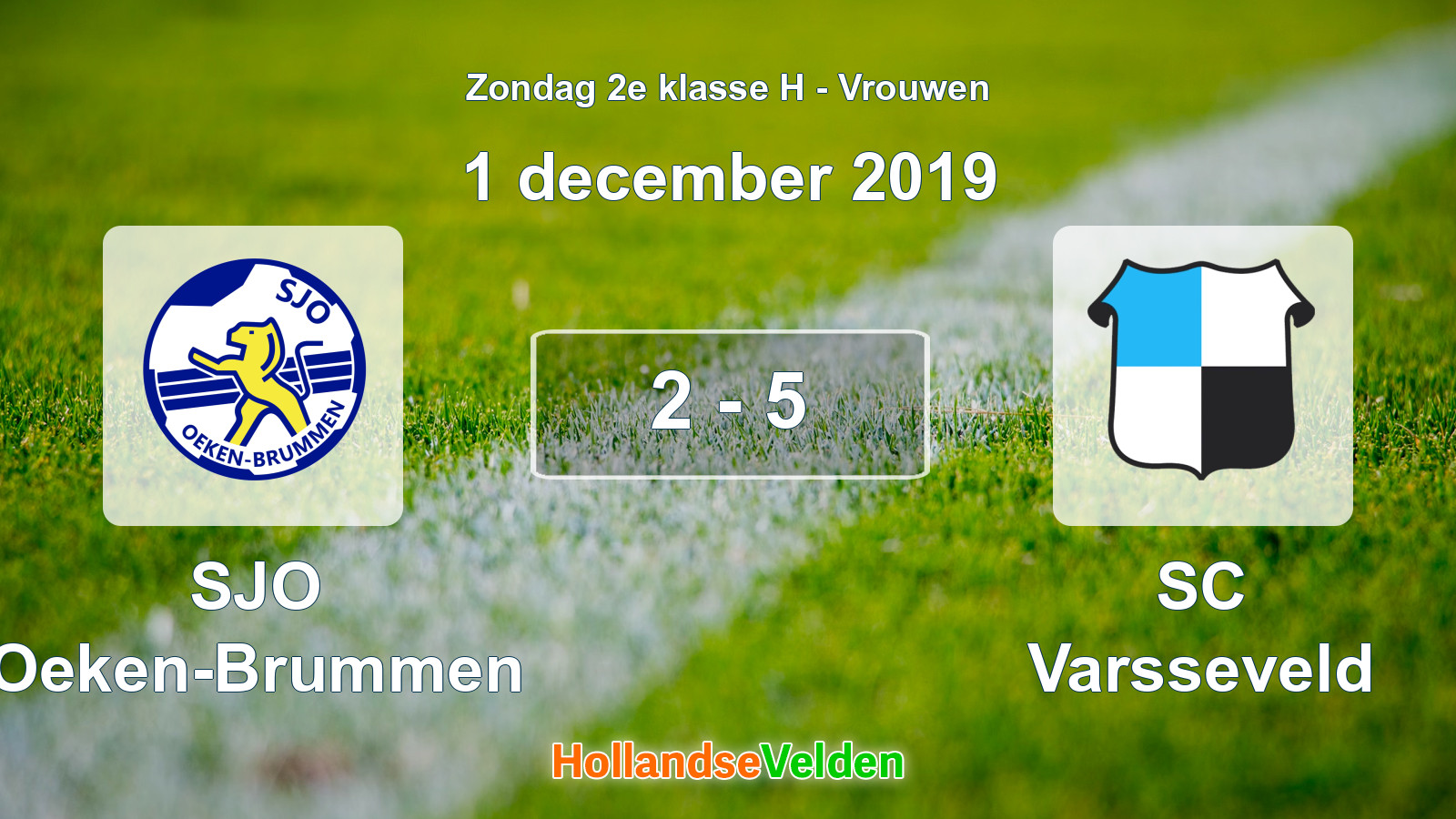 Gespeelde wedstrijd: SJO Oeken-Brummen - SC Varsseveld 2 - 5 (1 december 2019)