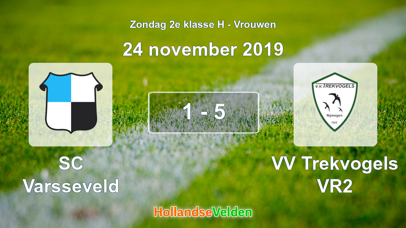 Gespeelde wedstrijd: SC Varsseveld - VV Trekvogels VR2 1 - 5 (24 november 2019)