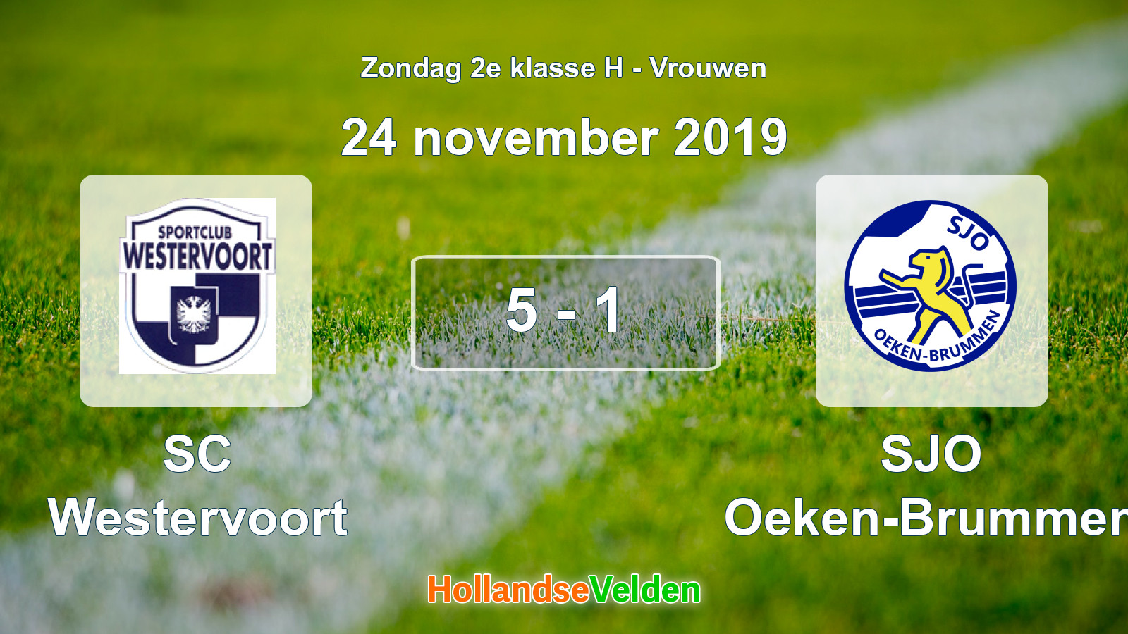 Gespeelde wedstrijd: SC Westervoort - SJO Oeken-Brummen 5 - 1 (24 november 2019)