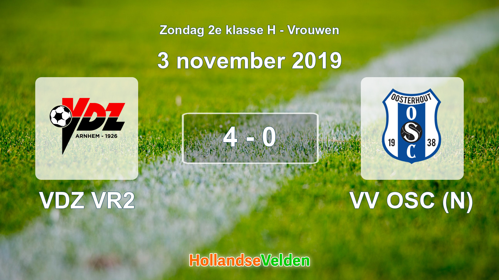 Gespeelde wedstrijd: VDZ VR2 - VV OSC (N) 4 - 0 (3 november 2019)