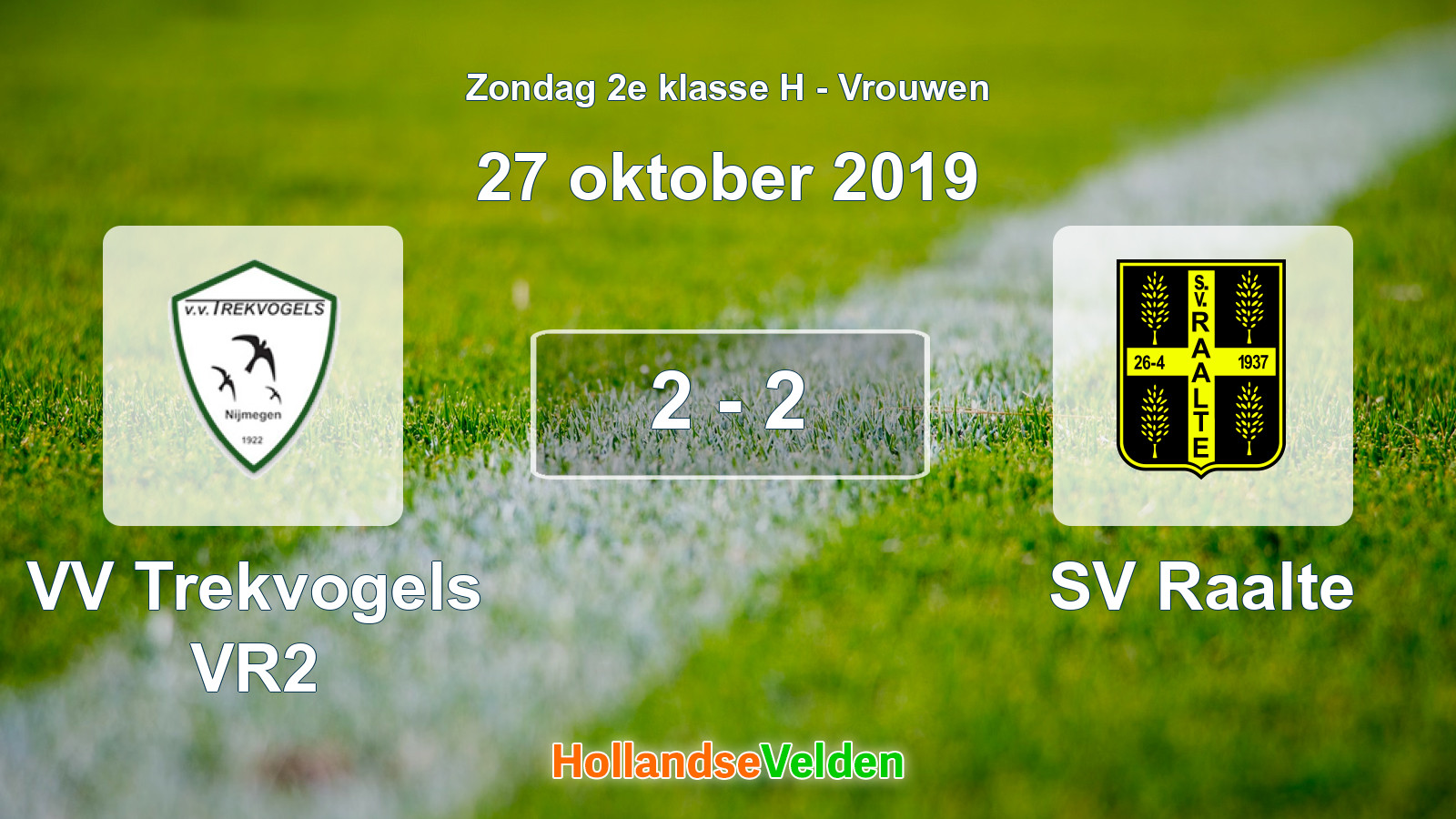 Gespeelde wedstrijd: VV Trekvogels VR2 - SV Raalte 2 - 2 (27 oktober 2019)