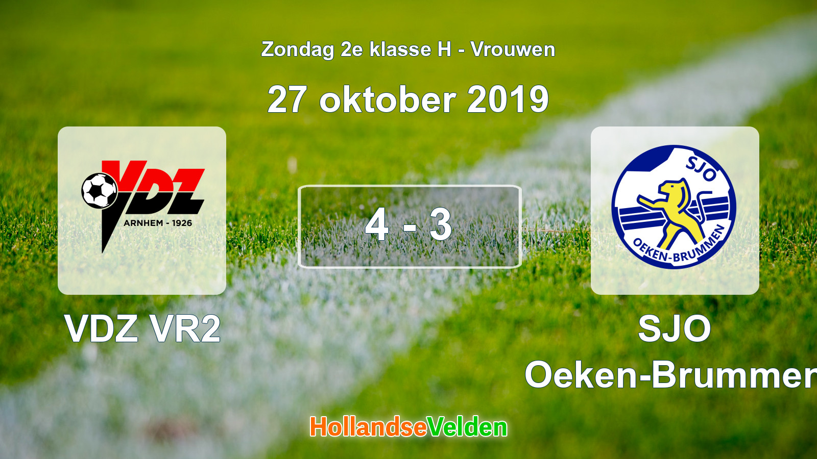 Gespeelde wedstrijd: VDZ VR2 - SJO Oeken-Brummen 4 - 3 (27 oktober 2019)