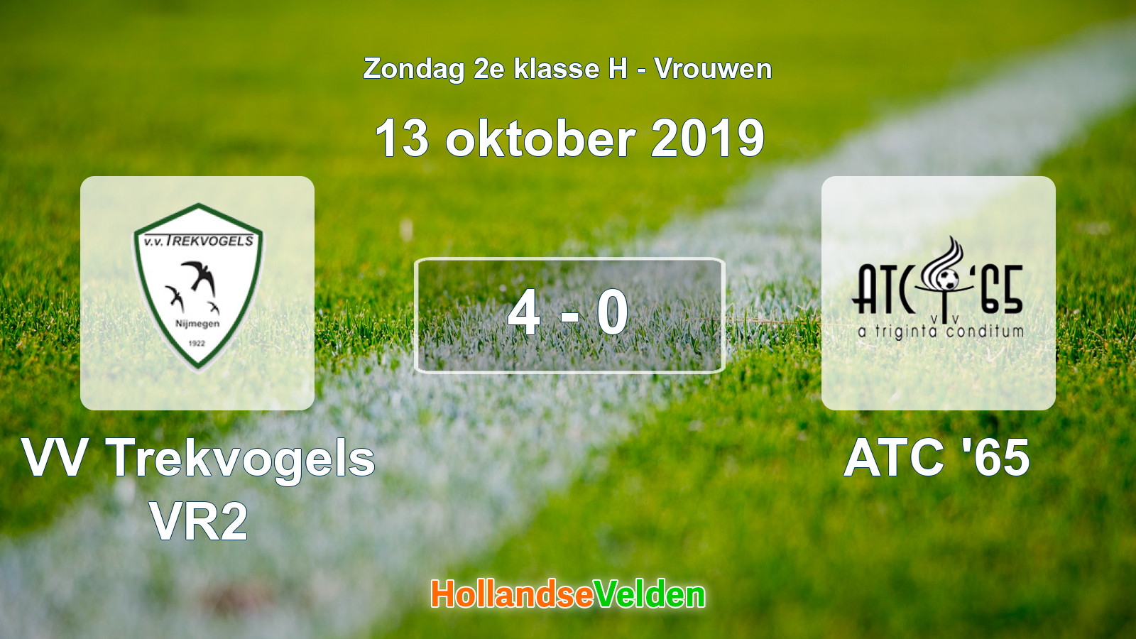 Gespeelde wedstrijd: VV Trekvogels VR2 - ATC '65 4 - 0 (13 oktober 2019)