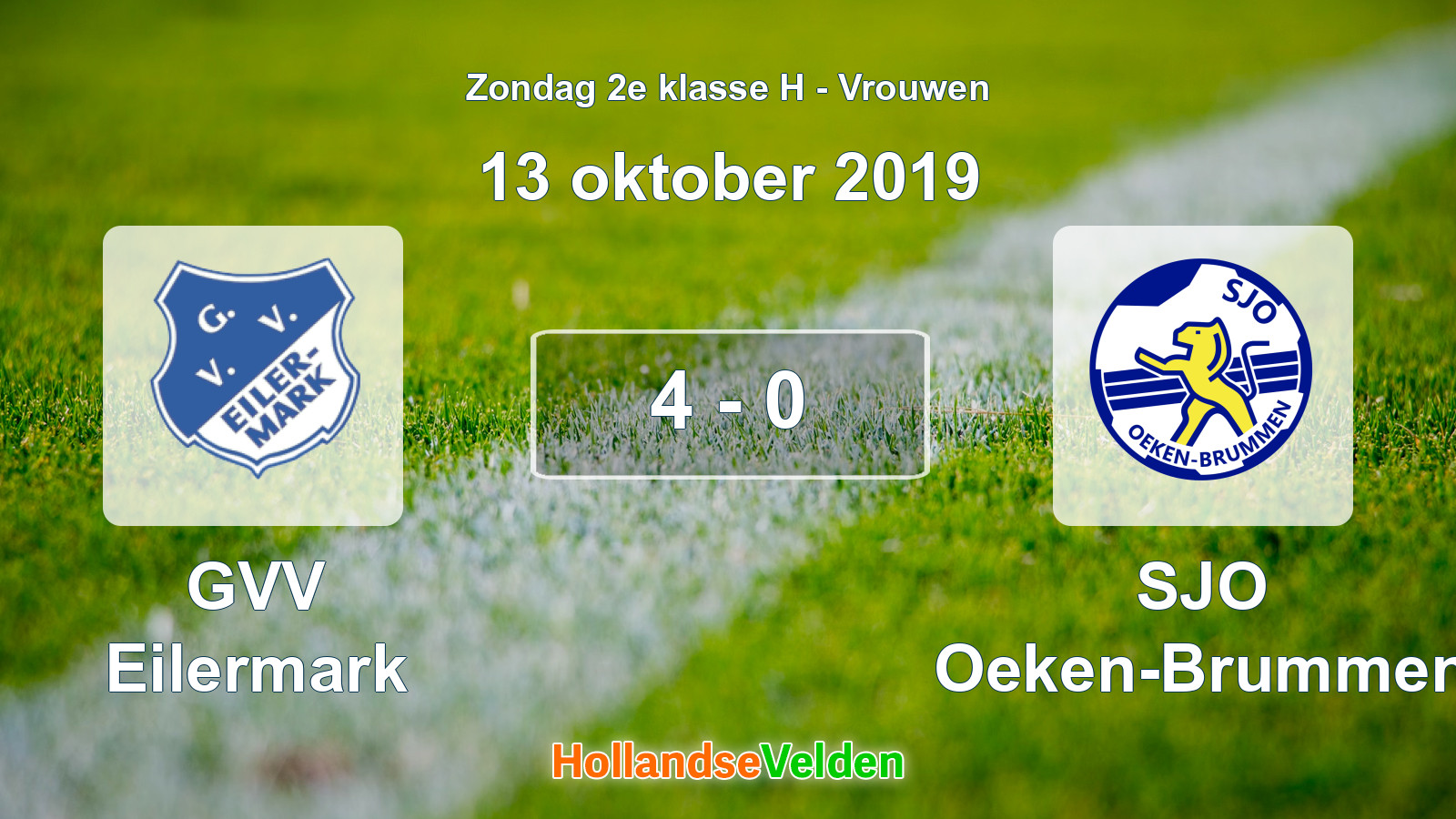 Gespeelde wedstrijd: GVV Eilermark - SJO Oeken-Brummen 4 - 0 (13 oktober 2019)