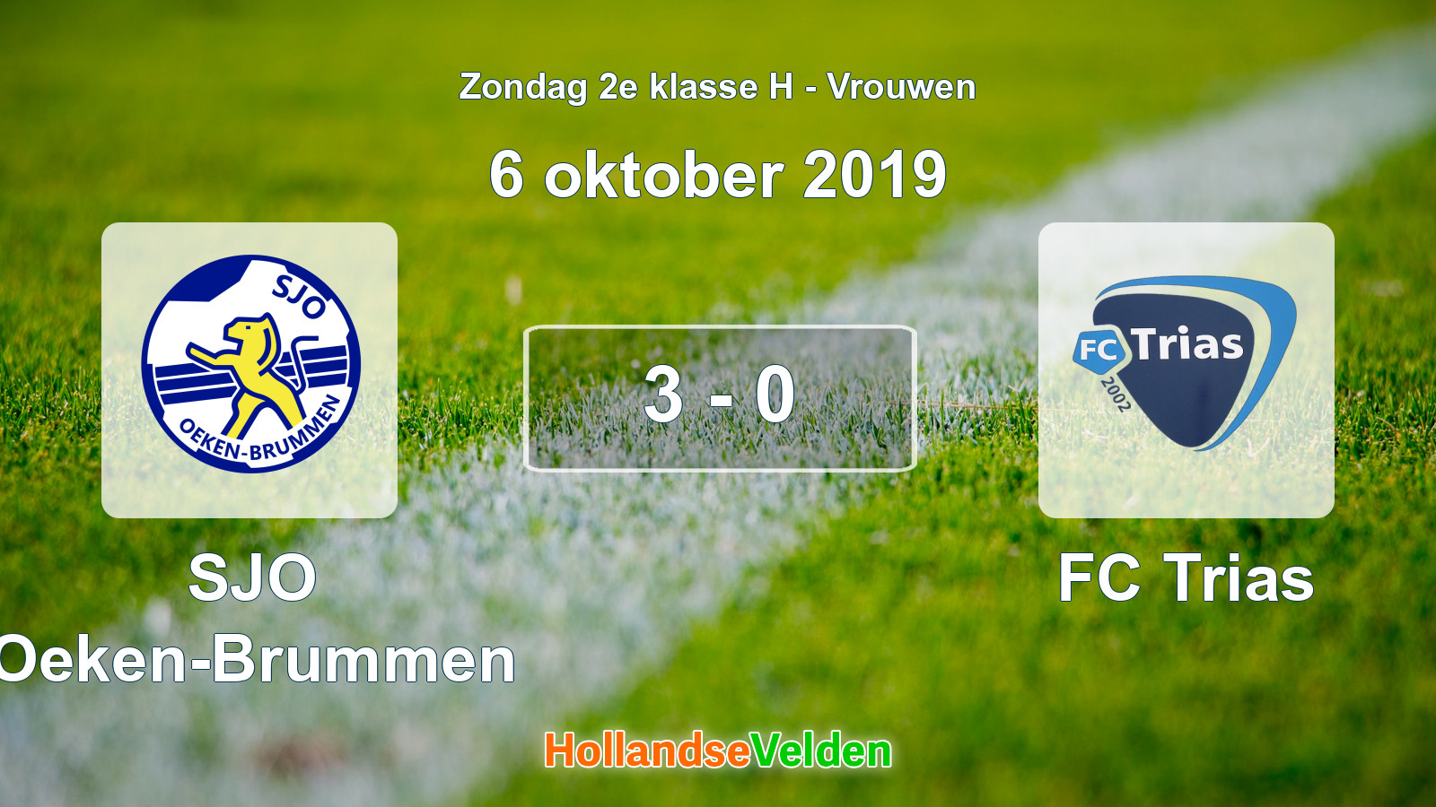 Gespeelde wedstrijd: SJO Oeken-Brummen - FC Trias 3 - 0 (6 oktober 2019)