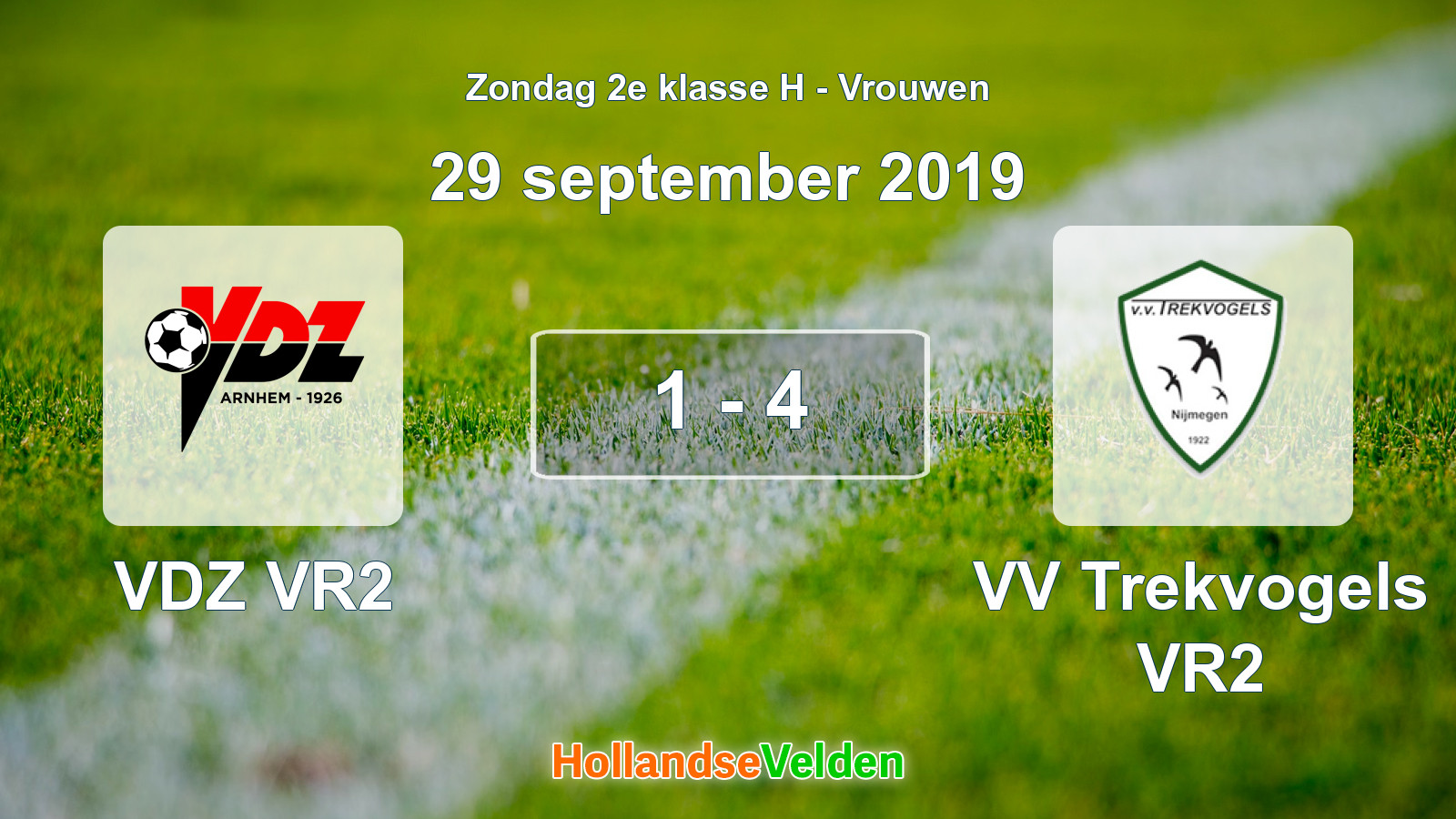 Gespeelde wedstrijd: VDZ VR2 - VV Trekvogels VR2 1 - 4 (29 september 2019)