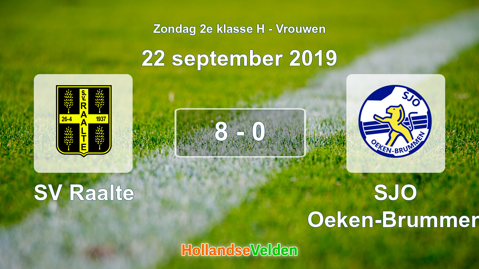 Gespeelde wedstrijd: SV Raalte - SJO Oeken-Brummen 8 - 0 (22 september 2019)