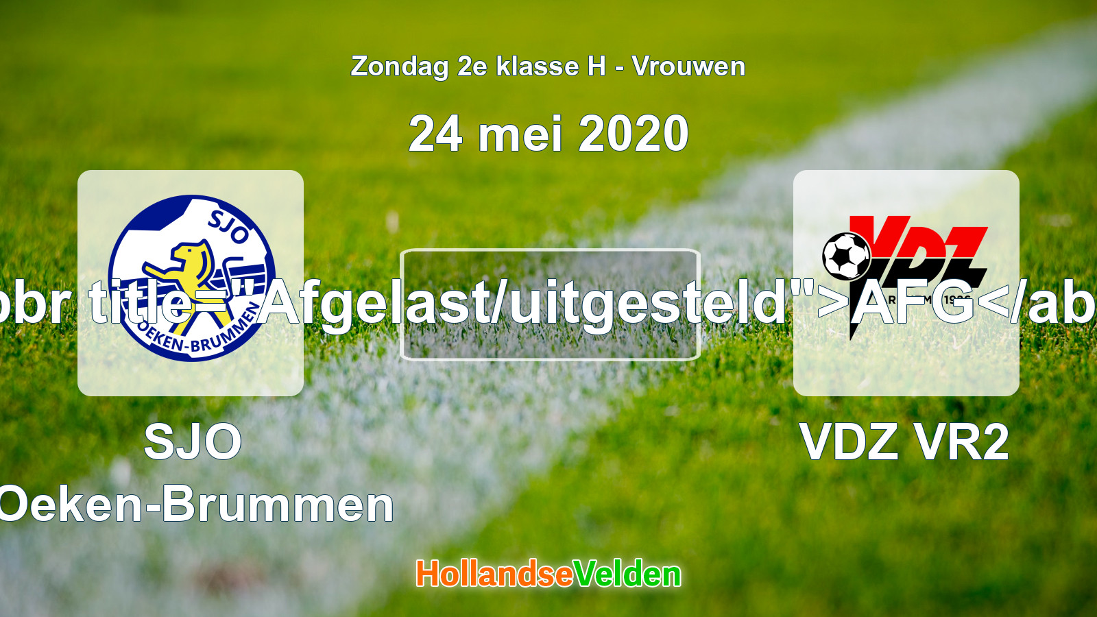 Geplande wedstrijd: SJO Oeken-Brummen - VDZ VR2 (24 mei 2020)