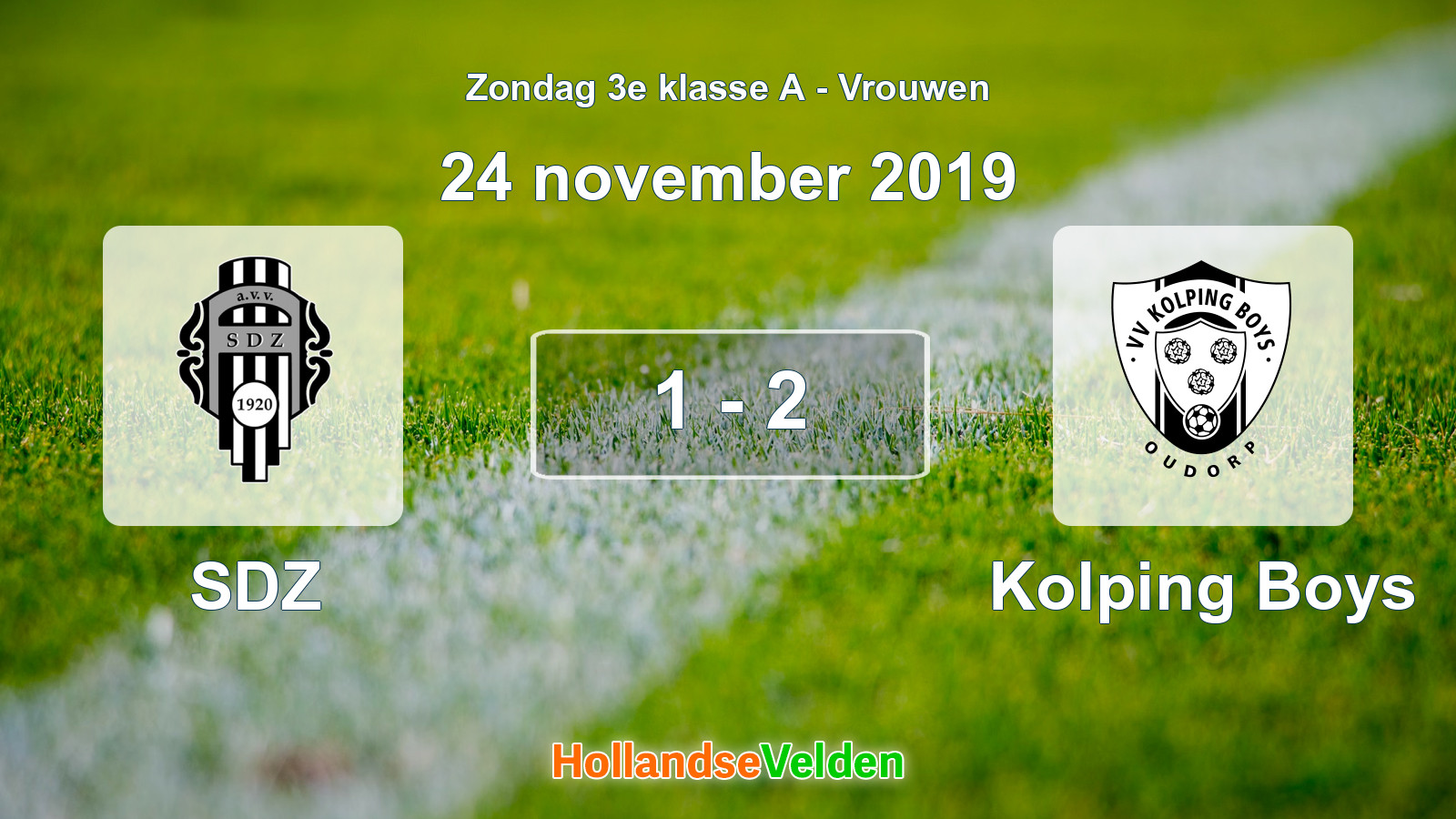 Gespeelde wedstrijd: SDZ - Kolping Boys 1 - 2 (24 november 2019)