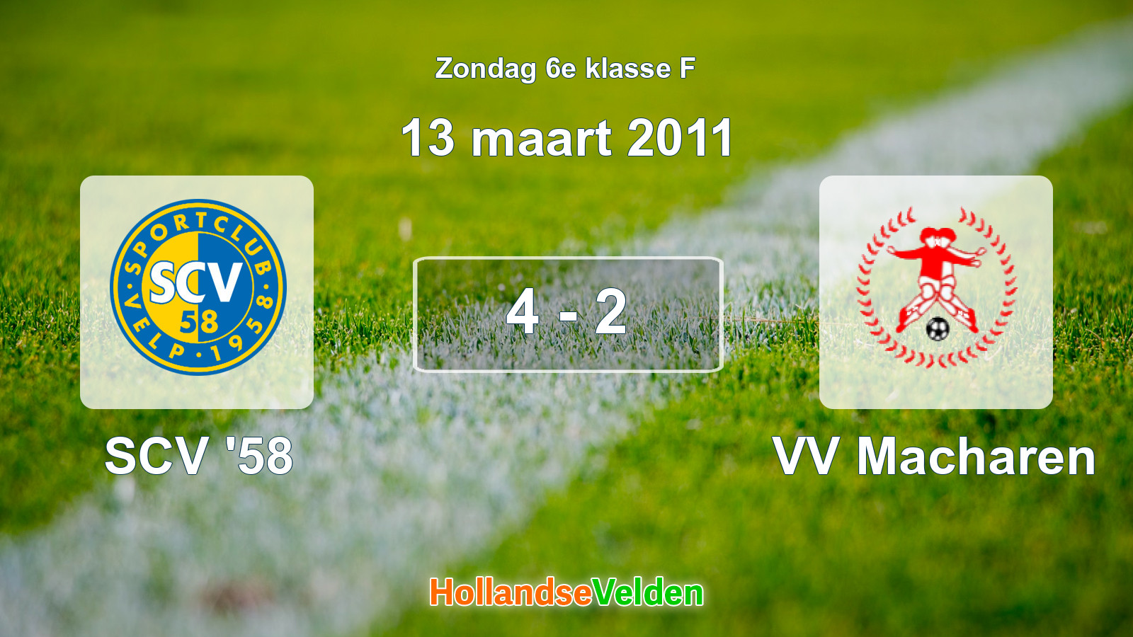 Gespeelde wedstrijd: SCV '58 - VV Macharen 4 - 2 (13 maart 2011)