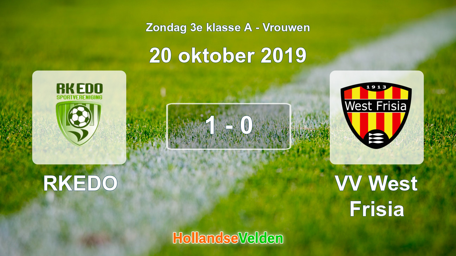 Gespeelde wedstrijd: RKEDO - VV West Frisia 1 - 0 (20 oktober 2019)
