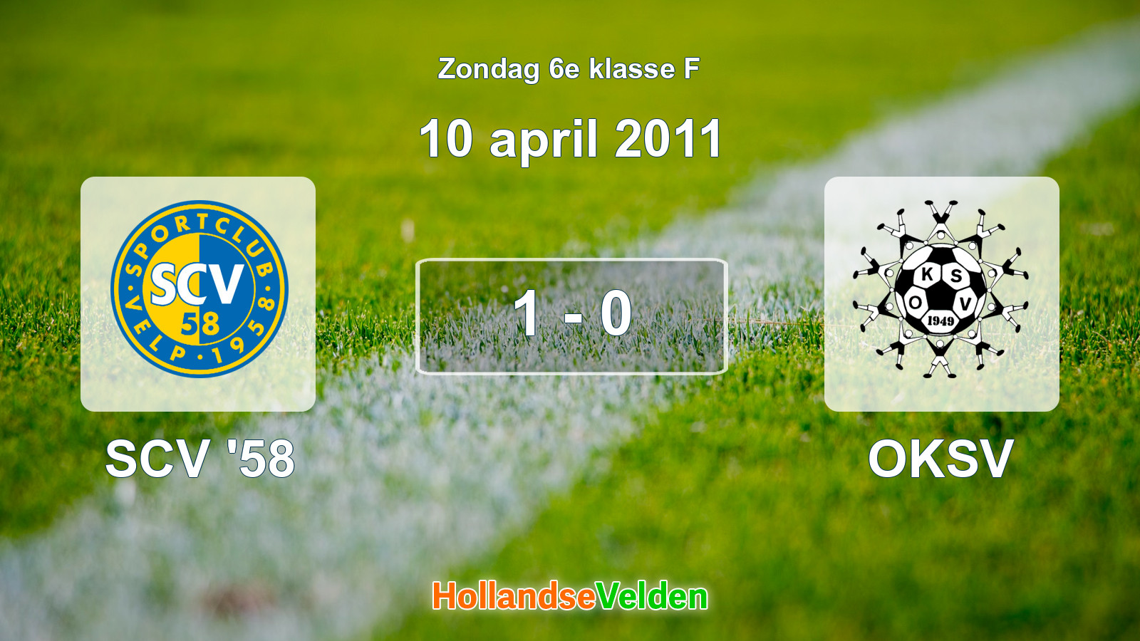 Gespeelde wedstrijd: SCV '58 - OKSV 1 - 0 (10 april 2011)