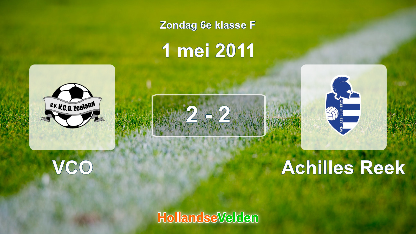 Gespeelde wedstrijd: VCO - Achilles Reek 2 - 2 (1 mei 2011)