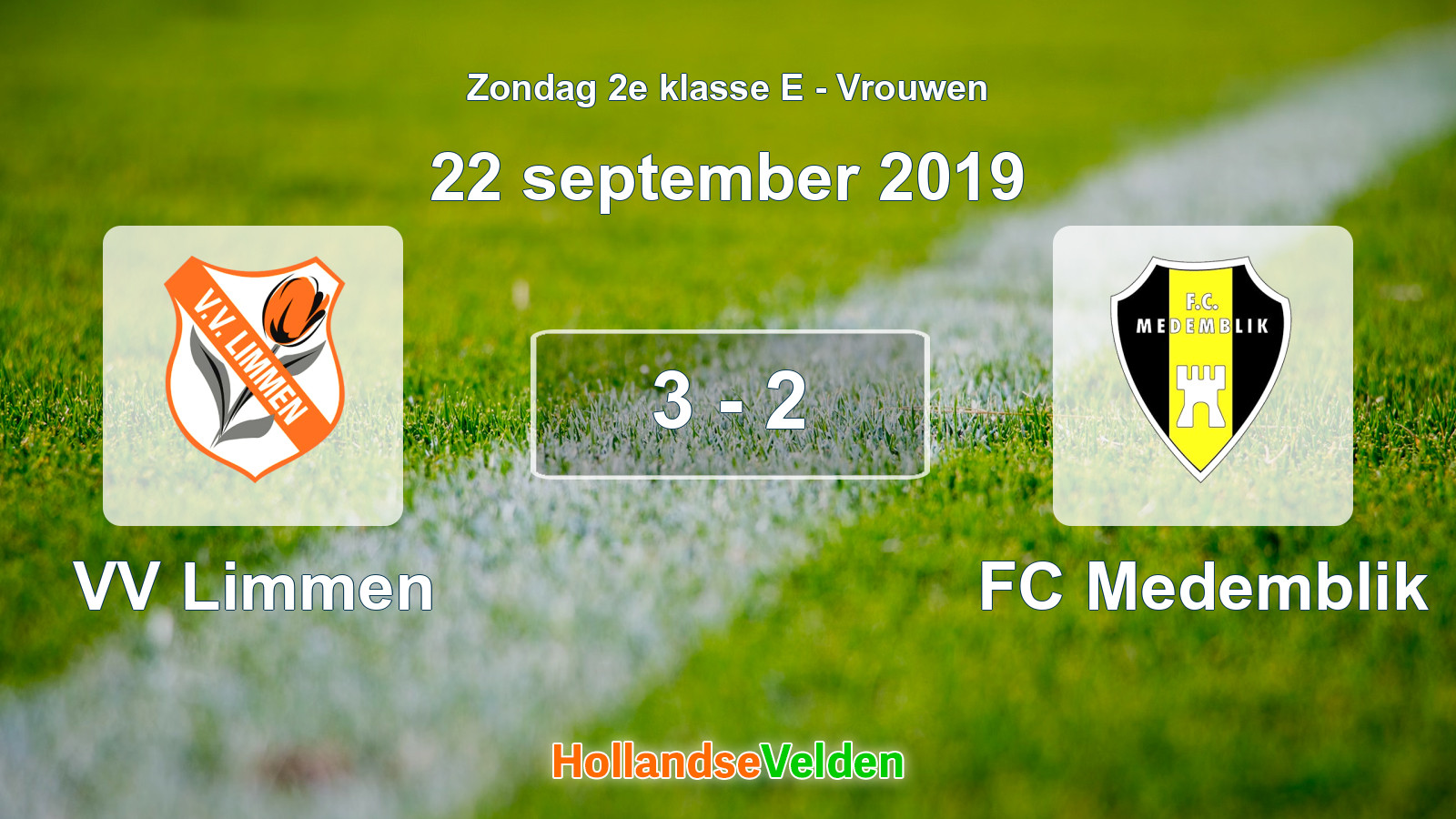 Gespeelde wedstrijd: VV Limmen - FC Medemblik 3 - 2 (22 september 2019)