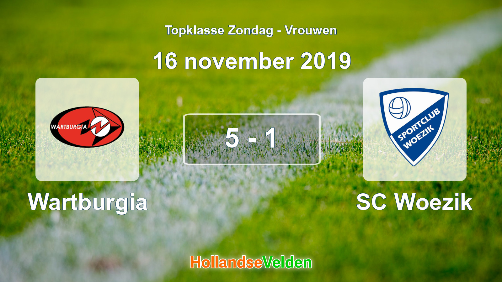 Gespeelde wedstrijd: Wartburgia - SC Woezik 5 - 1 (16 november 2019)