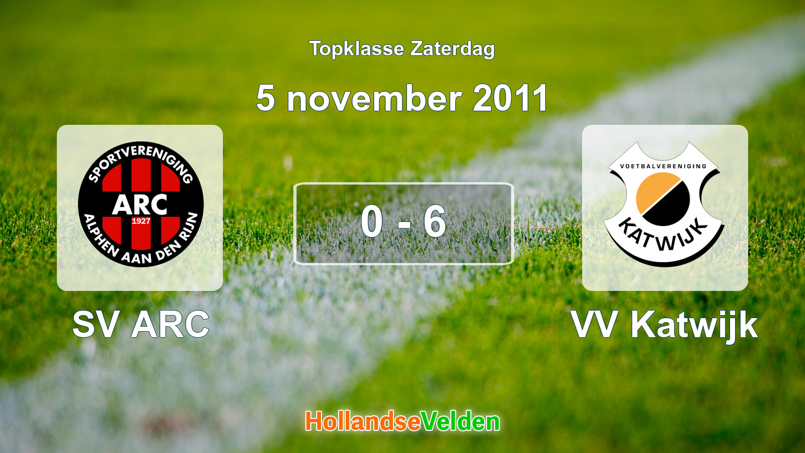 Gespeelde wedstrijd: SV ARC - VV Katwijk 0 - 6 (5 november 2011)