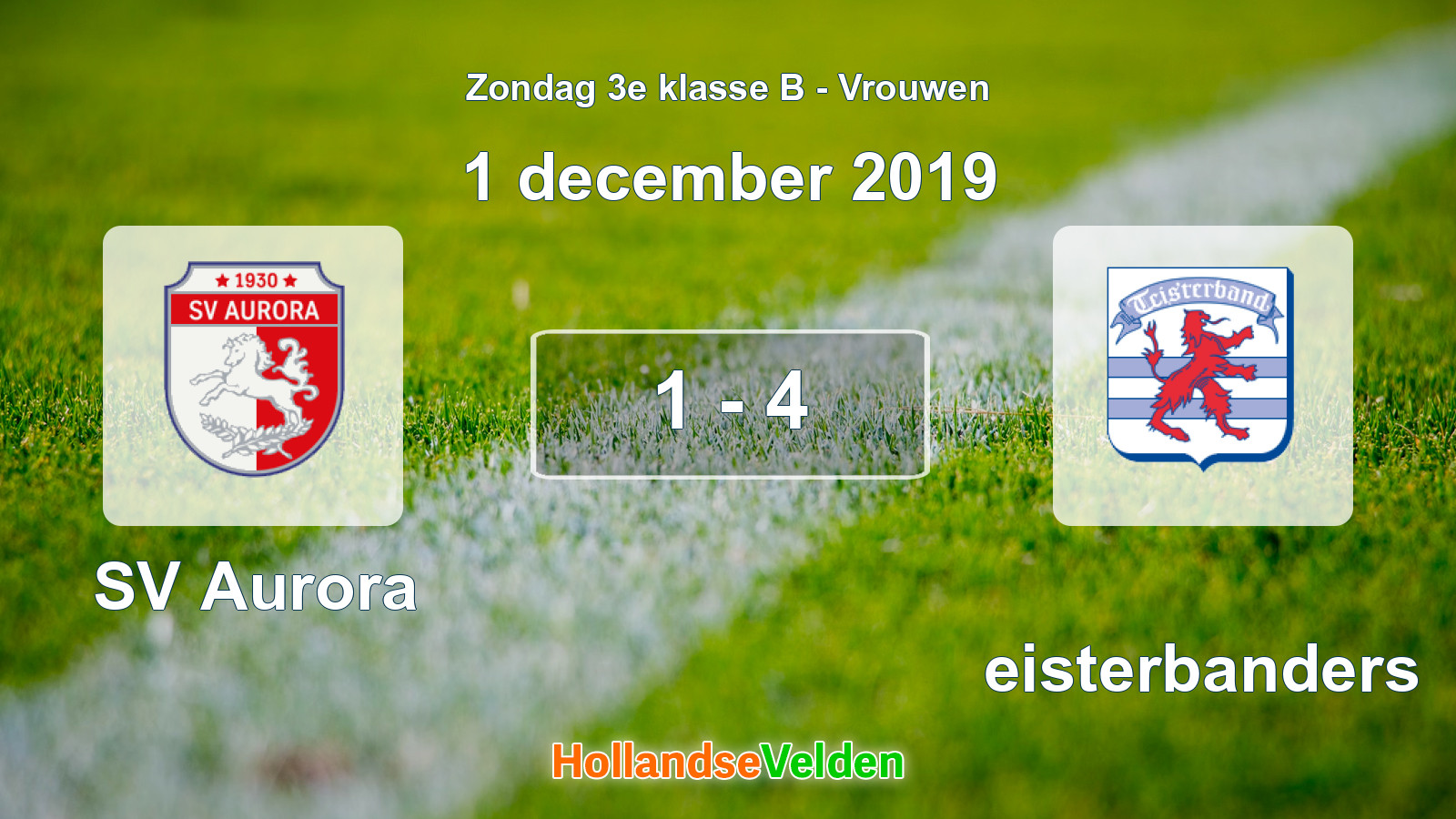 Gespeelde wedstrijd: SV Aurora - Teisterbanders 1 - 4 (1 december 2019)