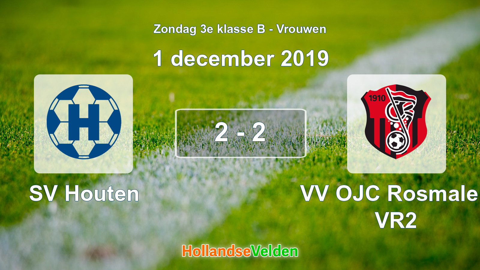 Gespeelde wedstrijd: SV Houten - VV OJC Rosmalen VR2 2 - 2 (1 december 2019)