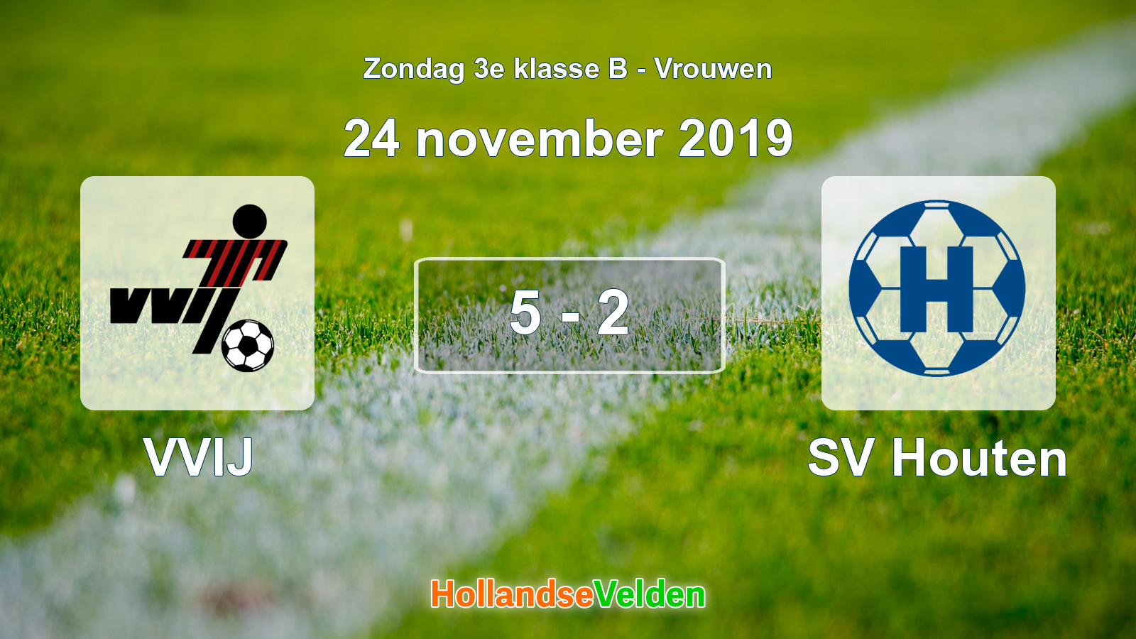 Gespeelde wedstrijd: VVIJ - SV Houten 5 - 2 (24 november 2019)