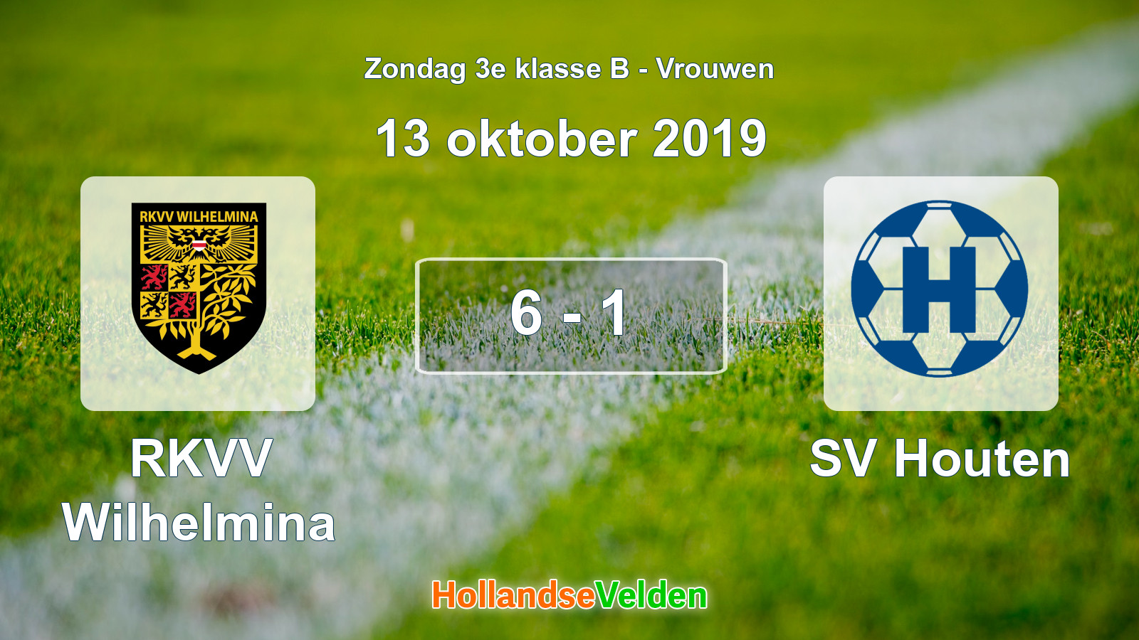 Gespeelde wedstrijd: RKVV Wilhelmina - SV Houten 6 - 1 (13 oktober 2019)